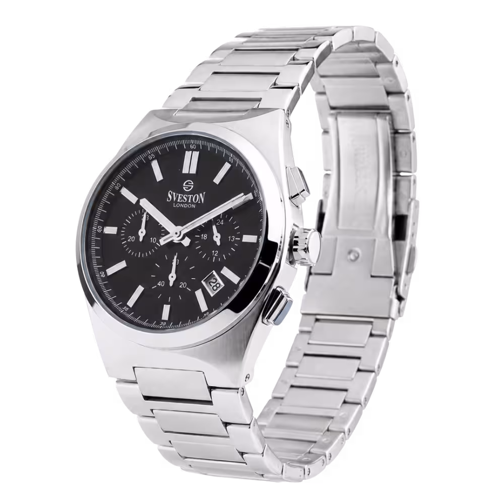 Sveston London RAPTOR Men's Black Dial Watch - Angle / Side View