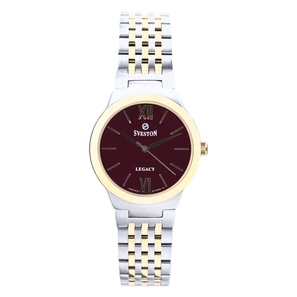 Sveston SV-19048 — Gold / Maroon · Stainless Steel