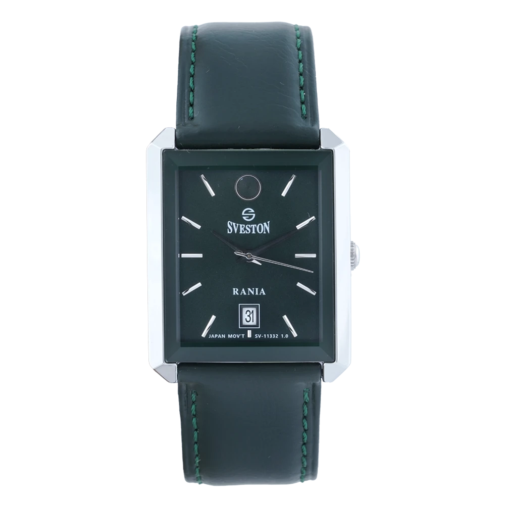 Sveston Rania — Silver / Green · Genuine Leather