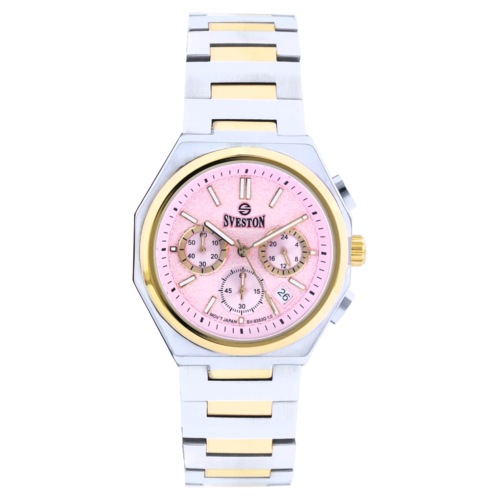 Sveston Chrono 1.0 — Gold & Silver / Pink · Stainless Steel