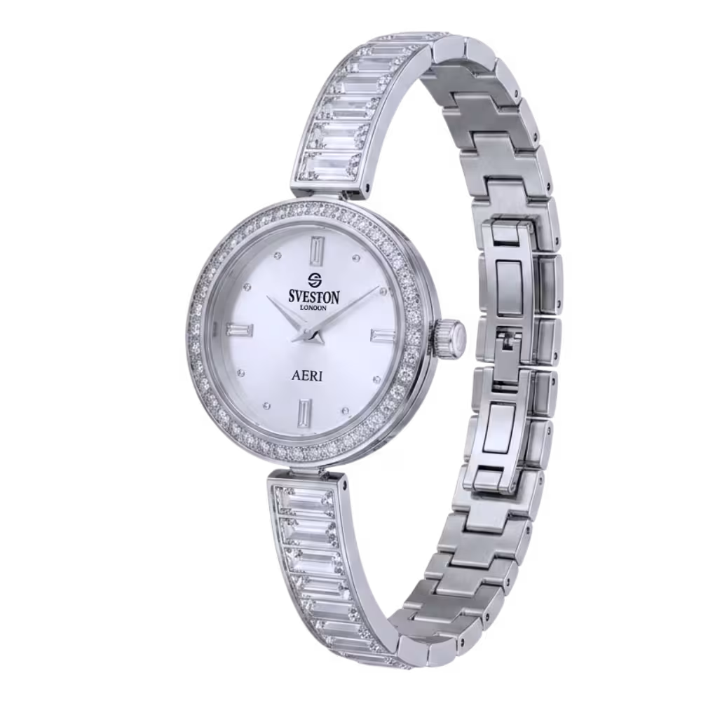 Sveston London AERI Women's Silver Dial Watch - Angle / Side View