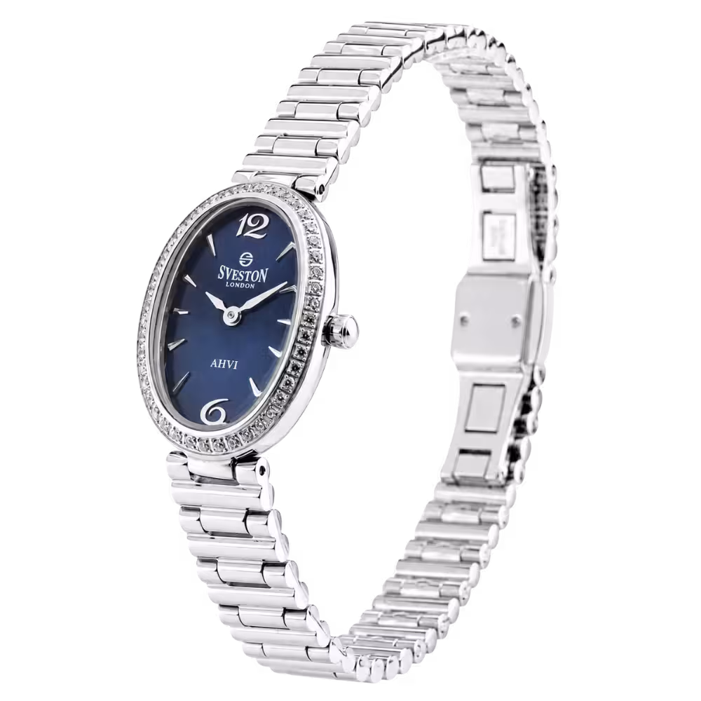 Sveston London AHVI Women's Blue Dial Watch - Angle / Side View