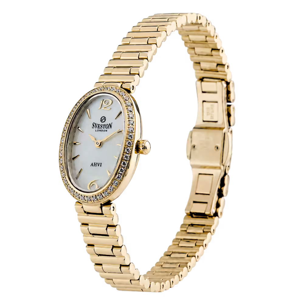 Sveston London AHVI Women's Gold Dial Watch - Angle / Side View