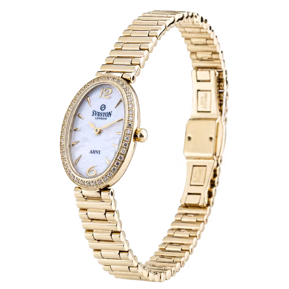 Sveston London AHVI Women's White Dial Watch - Angle / Side View