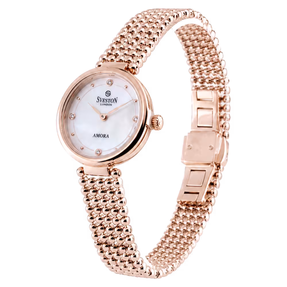 Sveston London Amora Women's White Dial Watch - Angle / Side View