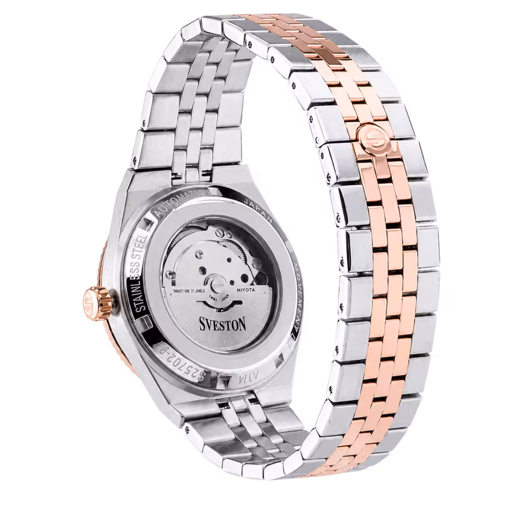 Sveston London AUTOMATIC Men's Silver Dial Watch - Dial Close-Up