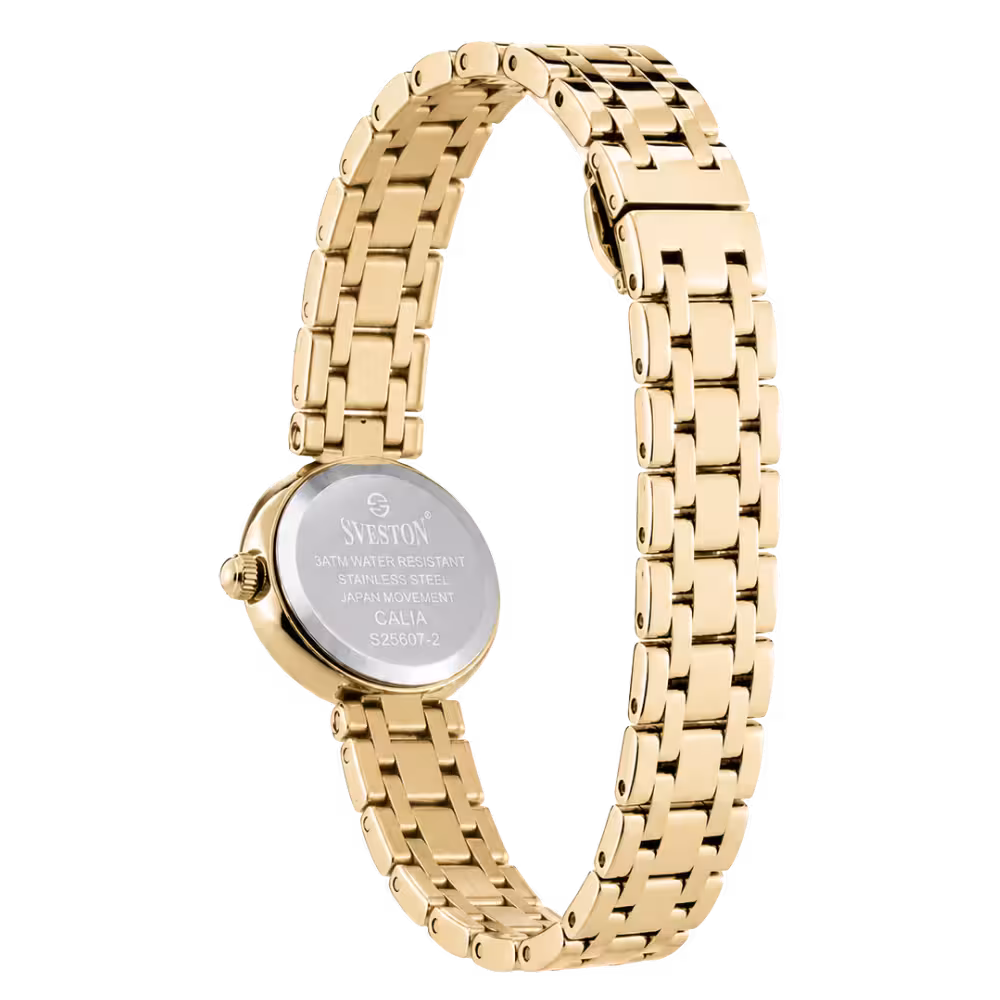 Sveston London CALIA Women's Gold Dial Watch - Dial Close-Up