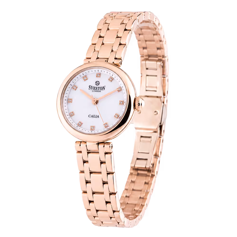 Sveston London CALIA Women's White Dial Watch - Angle / Side View