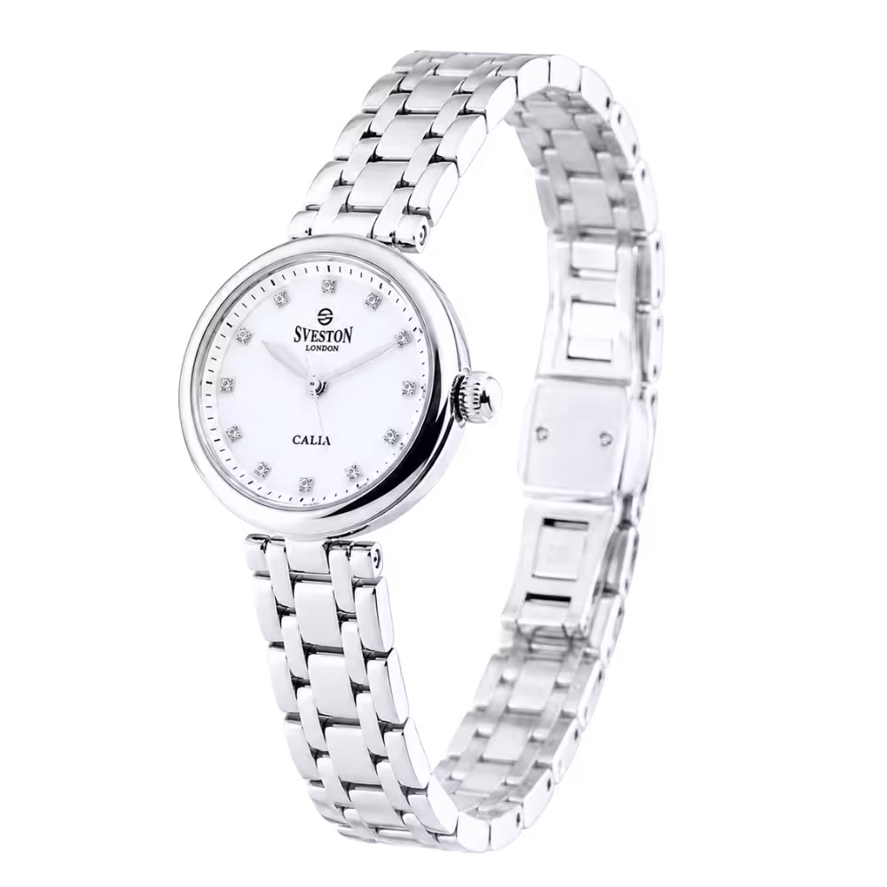 Sveston London CALIA Women's White Dial Watch - Angle / Side View
