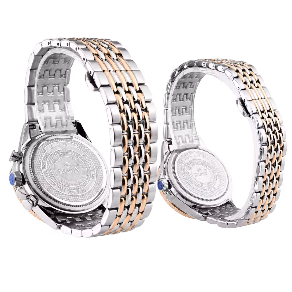 Sveston COUPLE Couple's Light Pink Dial Watch - Dial Close-Up