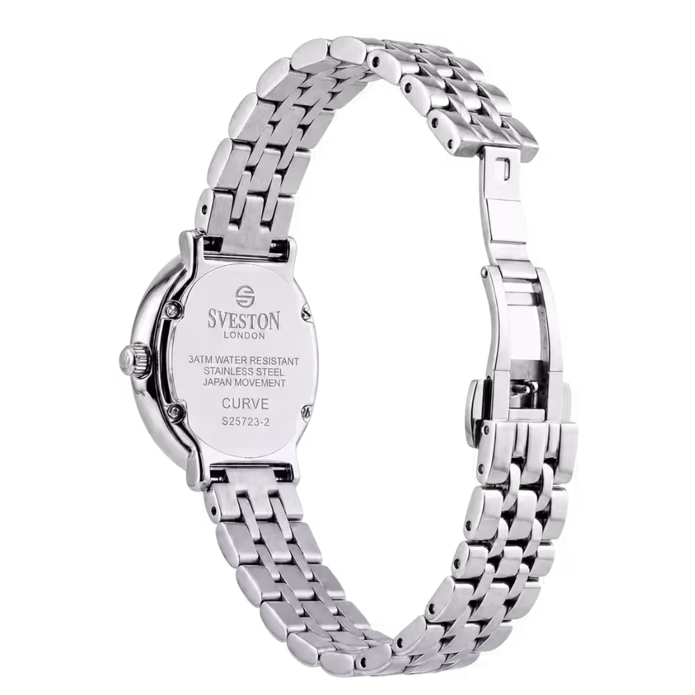 Sveston London CURVE Women's White Dial Watch - Dial Close-Up