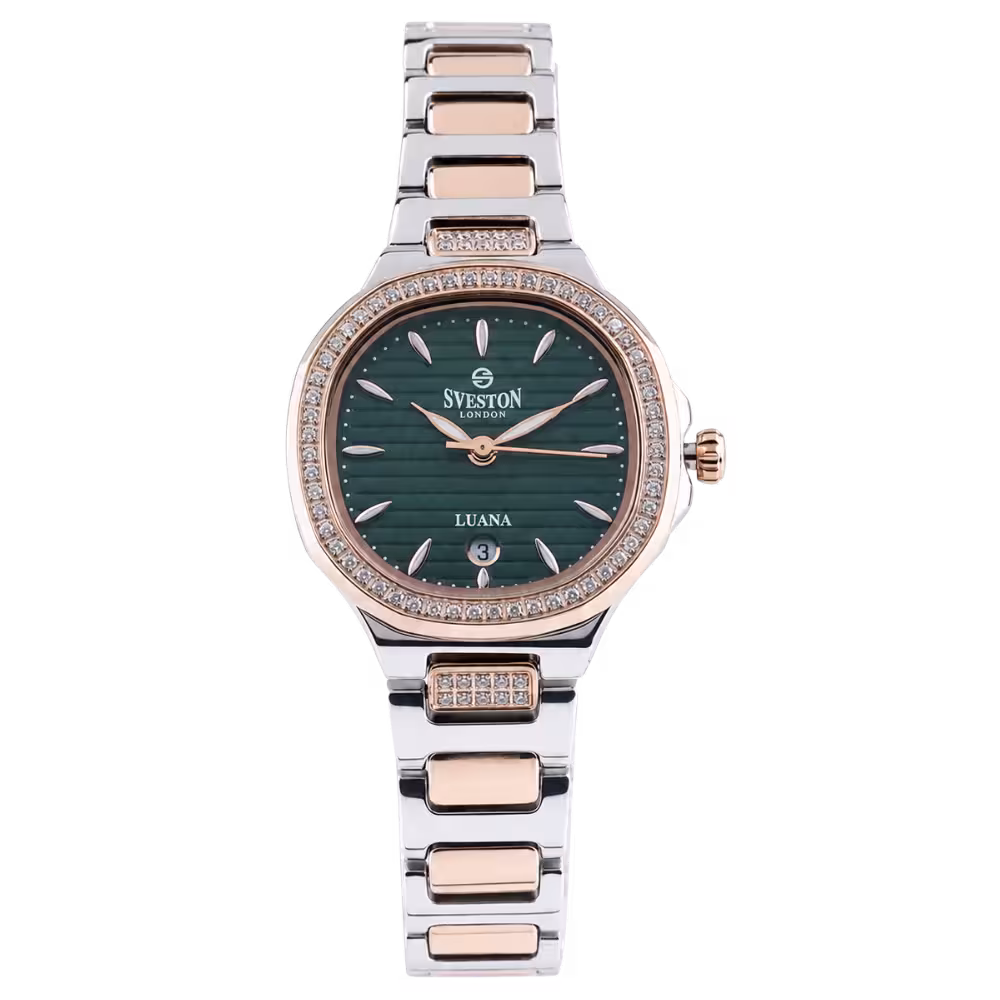 Sveston London LUANA — Rose / Green · Stainless Steel