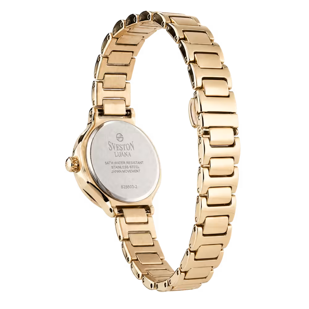 Sveston London LUANA Women's Gold Dial Watch - Dial Close-Up