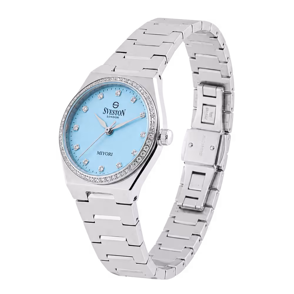 Sveston London MIYORI Women's Cyan Dial Watch - Angle / Side View