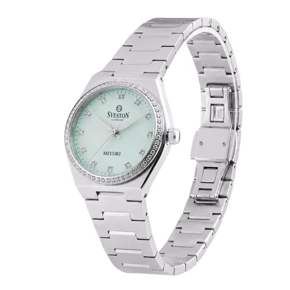 Sveston London MIYORI Women's Light Green Dial Watch - Angle / Side View