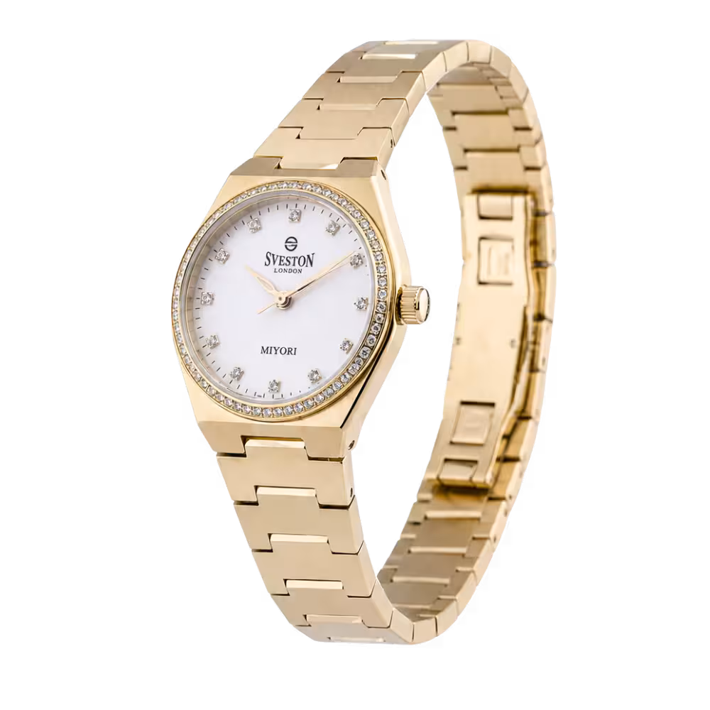 Sveston London MIYORI Women's White Dial Watch - Angle / Side View