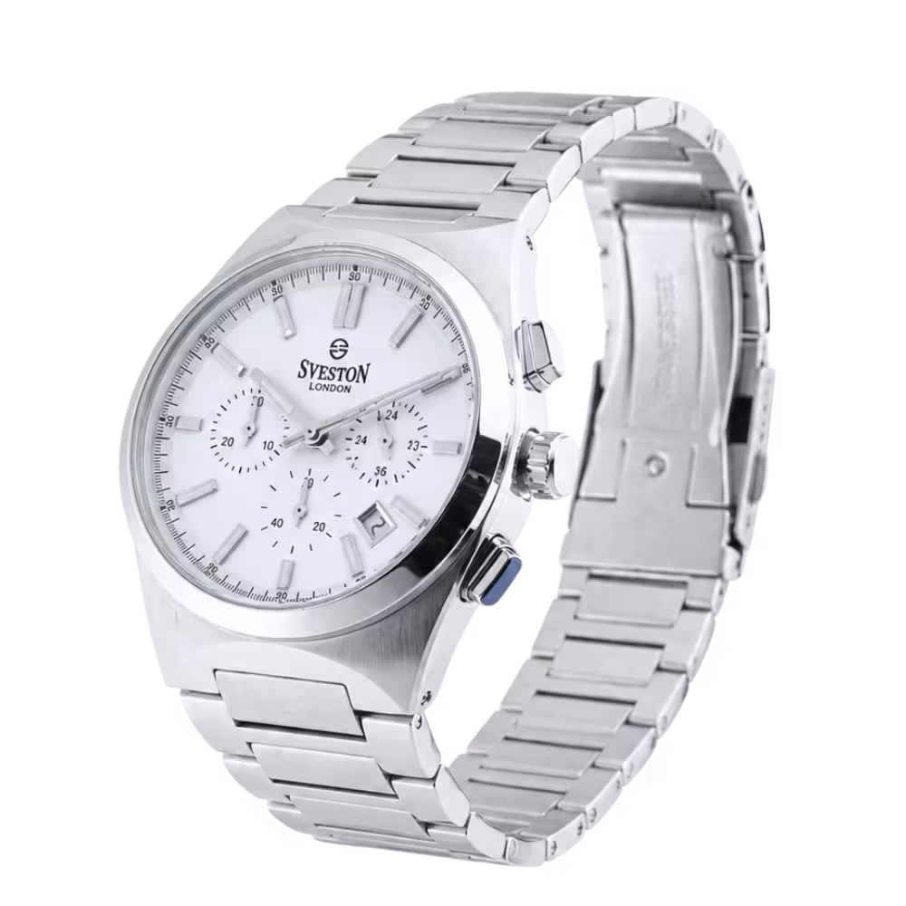 Sveston London RAPTOR Men's White Dial Watch - Angle / Side View