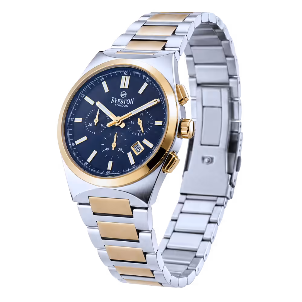 Sveston London RAPTOR Men's Dark Blue Dial Watch - Angle / Side View