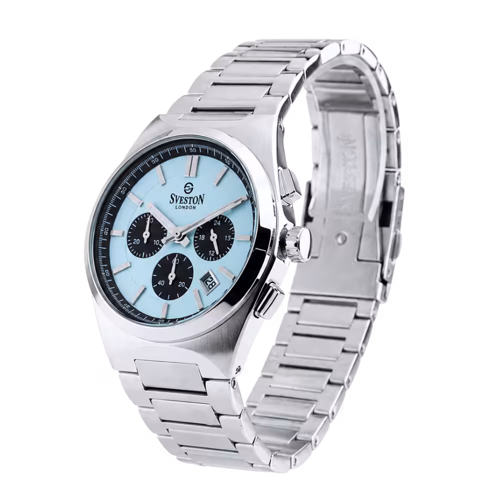 Sveston London RAPTOR Men's Cyan & Black Dial Watch - Angle / Side View