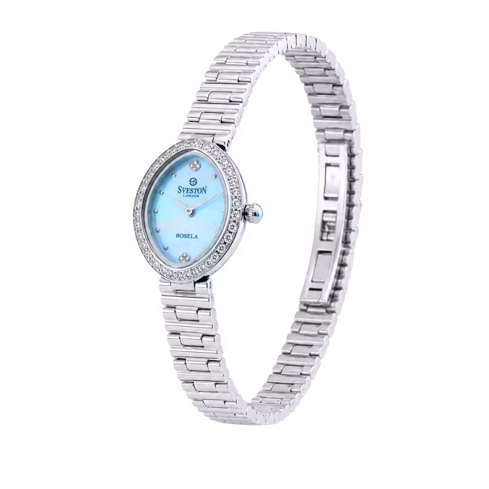 Sveston London Rosela Women's Cyan Dial Watch - Angle / Side View