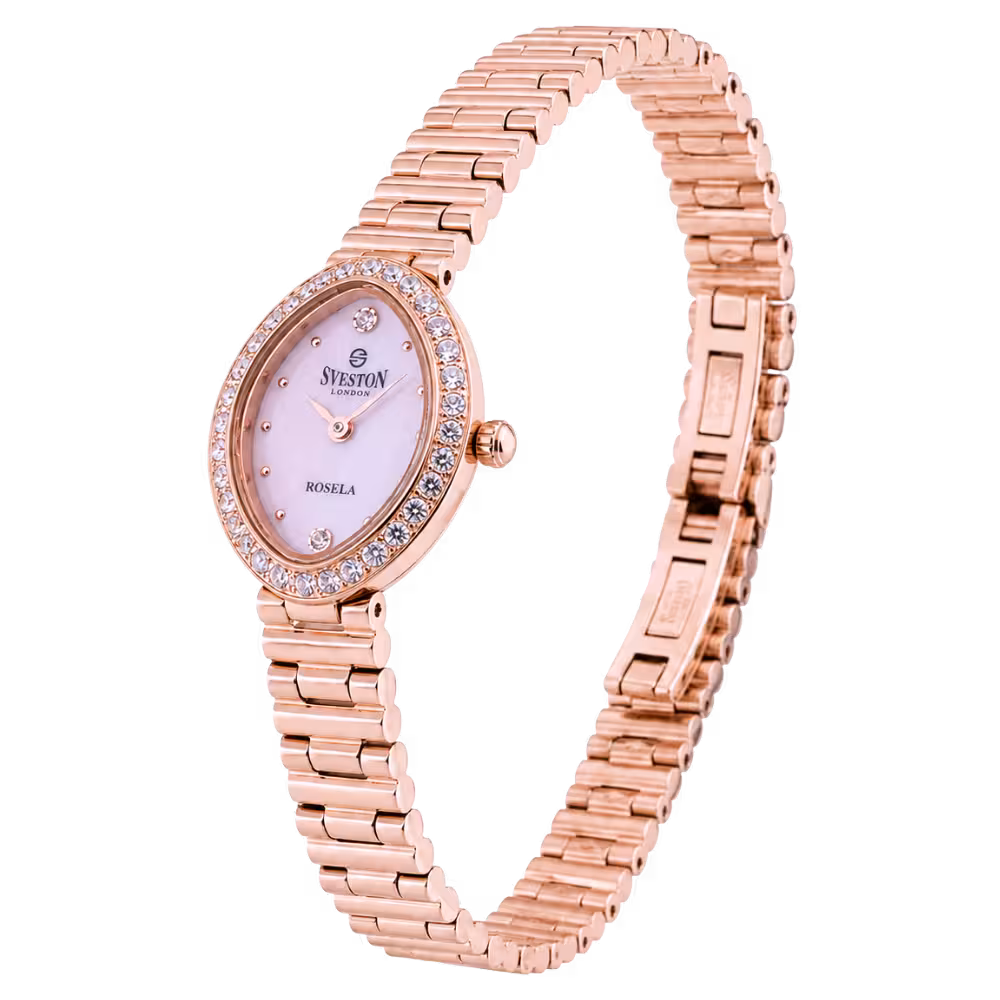 Sveston London Rosela Women's Rose Dial Watch - Angle / Side View