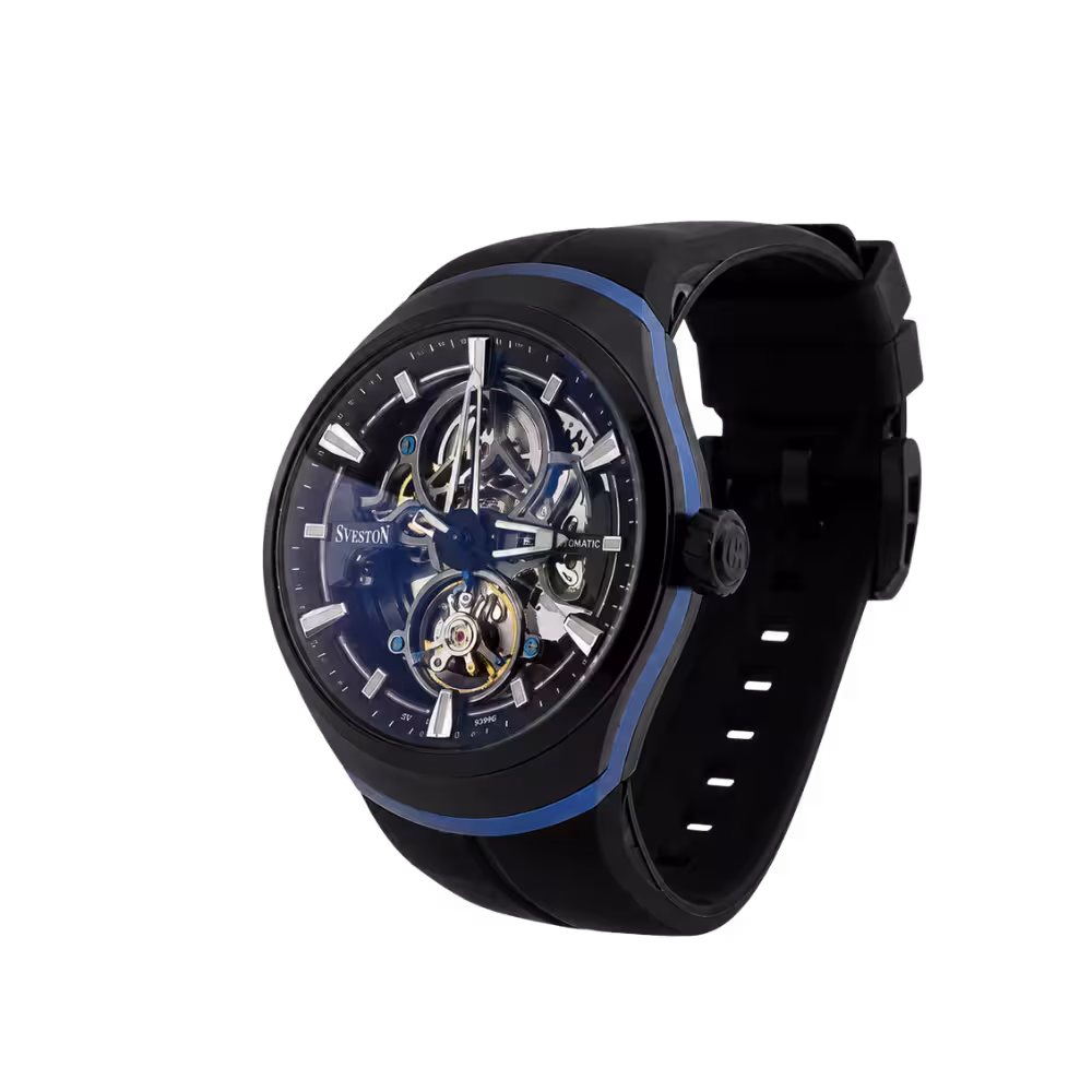 Sveston SV-9399G Men's Black Dial Watch - Angle / Side View