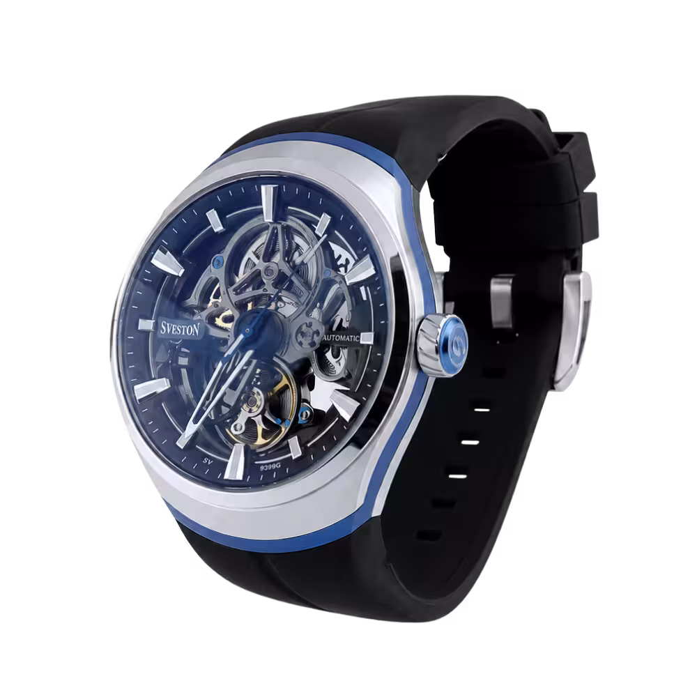 Sveston SV-9399G Men's Black Dial Watch - Angle / Side View