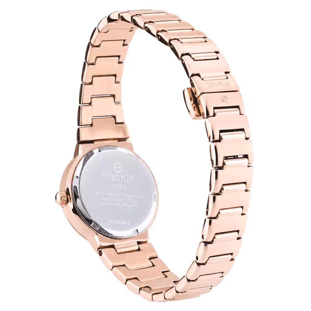 Sveston London YURA Women's Rose Dial Watch - Dial Close-Up